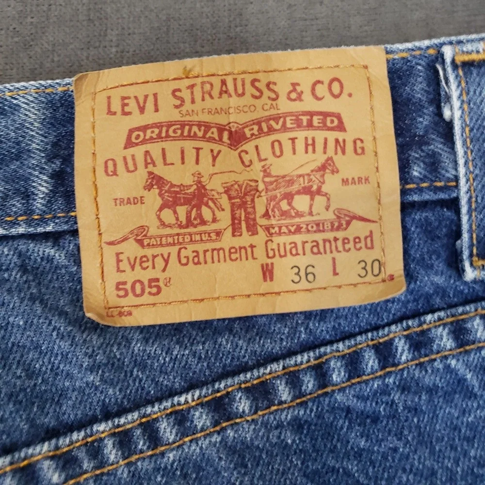 Levis 505 Jeans Mens Size 36x23 Hemmed Red Tab‎ Short